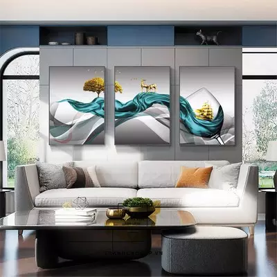 Tranh treo tường phòng khách vải Canvas chung cư cao cấp Đơn giản Size: 100X150-100X150-100X150 P/N: AZ3-1157-KC-CANVAS-100X150-100X150-100X150