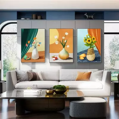 Tranh Decor phòng khách chung cư cao cấp Tinh tế in trên vải Canvas Size: 40*60-40*60-40*60 cm P/N: AZ3-1171-KN-CANVAS-40X60-40X60-40X60
