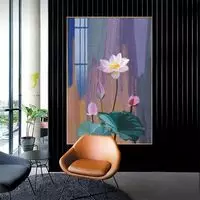 Tranh Hoa lá, Khung Nhôm, Tranh in trên Canvas 30*45 P/N: AZ1-1655-KN-CANVAS-30X45