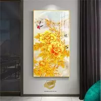 Tranh Hoa lá, Khung Composite, Tranh in trên Canvas Size: 75*150 cm P/N: AZ1-1769-KC-CANVAS-75X150