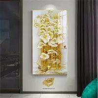 Tranh Hoa lá, Khung Nhôm, Tranh in trên Canvas Size: 50*100 cm P/N: AZ1-1780-KN-CANVAS-50X100
