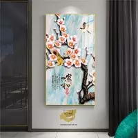 Tranh Hoa lá, Khung Nhôm, Tranh in trên Mica 75*150 cm P/N: AZ1-1801-KN-MICA-75X150
