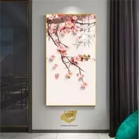 Tranh Hoa lá, Khung Nhôm, Tranh in trên Mica Size: 45*90 cm P/N: AZ1-1817-KN-MICA-45X90