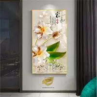 Tranh Hoa lá, Khung Nhôm, Tranh in trên Mica Size: 75*150 cm P/N: AZ1-1824-KN-MICA-75X150