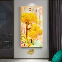 Tranh Hoa lá, Khung Nhôm, Tranh in trên Canvas Size: 40X80 cm P/N: AZ1-2884-KN-CANVAS-40X80