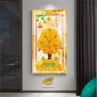 Tranh Hoa lá, Khung Nhôm, Tranh in trên Canvas Size: 50*100 cm P/N: AZ1-2887-KN-CANVAS-50X100