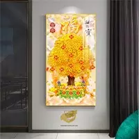 Tranh Hoa lá, Khung Nhôm, Tranh in trên Canvas 40*80 cm P/N: AZ1-2891-KN-CANVAS-40X80