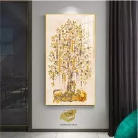 Tranh Hoa lá, Khung Nhôm, Tranh in trên Canvas 50X100 cm P/N: AZ1-2894-KN-CANVAS-50X100