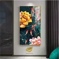 Tranh Hoa lá, Khung Nhôm, Tranh in trên Canvas 70*140 cm P/N: AZ1-2043-KN-CANVAS-70X140