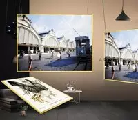 Tranh Phong cảnh Hà Nội xưa Decor phòng khách cổ điển in trên vải Canvas Kích thước: 90*60 cm P/N: AZ1-0021-KN-CANVAS-90X60