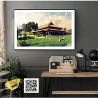 Tranh Decor Decal nhẹ nhàng Decor phòng khách Phong cảnh Hà Nội xưa 45*30 P/N: AZ1-0933-KC5-DECAL-45X30