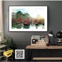 Tranh Decor trang trí Quán cafe Phong cảnh Hà Nội xưa giá rẻ in trên Mica Kích thước: 90*60 cm P/N: AZ1-0950-KN-MICA-90X60