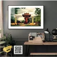 Tranh Decor bền trang trí phòng khách Hà Nội xưa in trên Decal Kích thước: 100X150 cm P/N: AZ1-0961-KN-DECAL-100X150