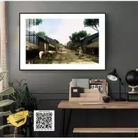 Tranh treo tường giá rẻ Decor phòng khách Hà Nội xưa in trên Decal nhập khẩu Kích thước: 100X150 cm P/N: AZ1-0963-KC5-DECAL-100X150
