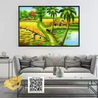 Tranh trang trí tinh tế Canvas Decor phòng khách Phong cảnh Làng quê Việt Nam 150*100 cm P/N: AZ1-0161-KN-CANVAS-150X100