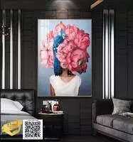 Tranh chân dung thiếu nữ Decor phòng khách in trên vải Canvas hiện đại Kích thước: 50*75 P/N: AZ1-0829-KN-CANVAS-50X75