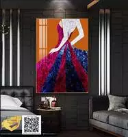 Tranh Decor trang trí Quán cafe thiếu nữ cá tính in trên vải Canvas đẹp 40*60 cm P/N: AZ1-0858-KN-CANVAS-40X60