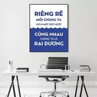 Tranh Slogan trang trí Văn phòng in trên Decal 40X60 cm P/N: AZ1-0274-KK-DECAL-40X60