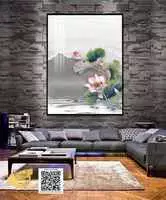 Tranh hoa lá trang trí Phòng ăn Đơn giản vải Canvas Size: 100X150 cm P/N: AZ1-0845-KN-CANVAS-100X150
