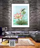 Tranh hoa lá in trên vải Canvas treo tường Phòng ăn Giá rẻ 40*60 cm P/N: AZ1-0875-KN-CANVAS-40X60