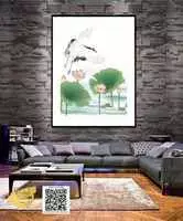 Tranh hoa lá treo tường Chung cư cao cấp Chất lượng cao vải Canvas Size: 100X150 cm P/N: AZ1-0892-KN-CANVAS-100X150