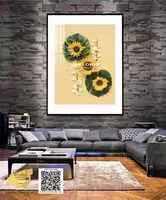 Tranh hoa lá Decor Nhà hàng Đẹp in trên Canvas Size: 100X150 cm P/N: AZ1-0917-KC-CANVAS-100X150