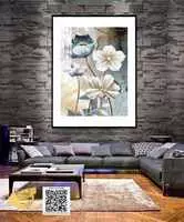 Tranh hoa lá vải Canvas treo tường Phòng khách Chất lượng cao 80X120 cm P/N: AZ1-0919-KN-CANVAS-80X120