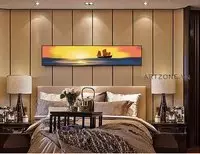 Tranh treo tường phòng ngủ chung cư cao cấp Tinh tế Decal Size: 135*45 cm P/N: AZ1-0013-KC5-DECAL-135X45