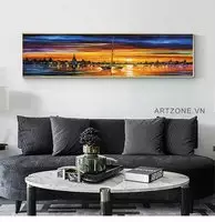 Tranh trang trí vải Canvas phòng ngủ khách sạn Nhẹ nhàng 150X50 cm P/N: AZ1-0074-KN-CANVAS-150X50