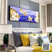 Tranh treo tường vải Canvas phòng ngủ chung cư cao cấp giá xưởng 150X50 cm P/N: AZ1-0590-KN-CANVAS-150X50