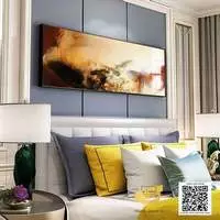 Tranh trang trí in trên Canvas phòng ngủ khách sạn Nhẹ nhàng 165X55 cm P/N: AZ1-0631-KC5-CANVAS-165X55