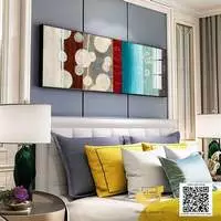 Tranh trang trí phòng ngủ khách sạn Đẹp in trên Mica Đài loan Size: 150X50 cm P/N: AZ1-0634-KN-MICA-150X50