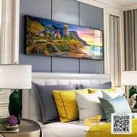 Tranh trang trí phòng ngủ in trên vải Canvas chung cư cao cấp Đơn giản Size: 135*45 P/N: AZ1-0663-KN-CANVAS-135X45