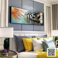Tranh Canvas trang trí phòng ngủ khách sạn Chất lượng cao 180*60 P/N: AZ1-0674-KC5-CANVAS-180X60