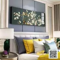 Tranh treo tường phòng ngủ in trên vải Canvas khách sạn Đơn giản Size: 180*60 P/N: AZ1-0677-KC5-CANVAS-180X60