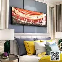 Tranh treo tường in trên vải Canvas phòng ngủ chung cư cao cấp Nhẹ nhàng 135*45 cm P/N: AZ1-0684-KC5-CANVAS-135X45