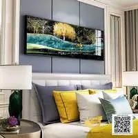 Tranh trang trí phòng ngủ in trên Decal khách sạn Đơn giản Size: 135X45 P/N: AZ1-0695-KN-DECAL-135X45