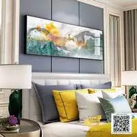 Tranh Decor phòng ngủ chung cư cao cấp Đẹp in trên Mica Size: 135*45 cm P/N: AZ1-0696-KC5-MICA-135X45