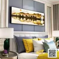 Tranh trang trí phòng ngủ in trên Canvas khách sạn Đơn giản Size: 180X60 P/N: AZ1-0703-KC5-CANVAS-180X60