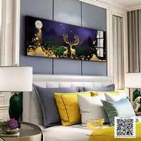 Tranh treo tường phòng ngủ in trên vải Canvas chung cư cao cấp Giá rẻ Size: 180*60 P/N: AZ1-0709-KC5-CANVAS-180X60