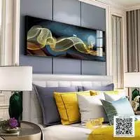 Tranh Decor vải Canvas phòng ngủ chung cư cao cấp Nhẹ nhàng 120X40 cm P/N: AZ1-0725-KN-CANVAS-120X40