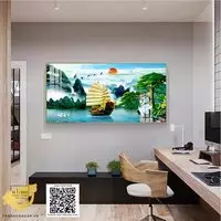 Tranh Thuận Buồm Trang trí in trên Canvas Phòng khách Tinh tế Size: 100X50 P/N: AZ1-1187-KC5-CANVAS-100X50