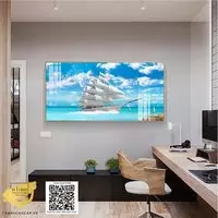 Tranh Thuận Buồm Xuôi gió Decor vải Canvas Chung cư Tinh tế Size: 170X85 P/N: AZ1-1192-KC5-CANVAS-170X85