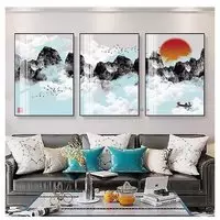Tranh Decor Canvas phòng khách chung cư cao cấp Nhẹ nhàng 100*150-100*150-100*150 cm P/N: AZ3-0096-KN-CANVAS-100X150-100X150-100X150