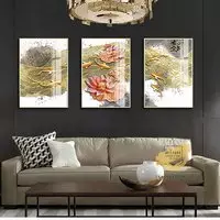Tranh Decor phòng khách vải Canvas chung cư cao cấp Size: 100X150-100X150-100X150 P/N: AZ3-0172-KC-CANVAS-100X150-100X150-100X150