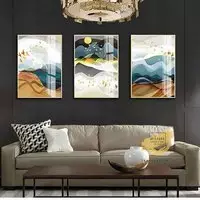 Tranh treo tường in trên vải Canvas phòng khách chung cư cao cấp giá xưởng 80*120-80*120-80*120 cm P/N: AZ3-0203-KN-CANVAS-80X120-80X120-80X120