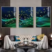 Tranh Decor phòng khách vải Canvas nhà liền kề Giá rẻ Size: 50X75-50X75-50X75 P/N: AZ3-0207-KN-CANVAS-50X75-50X75-50X75