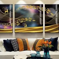 Tranh treo tường phòng khách Chung cư Tinh tế vải Canvas Size: 30X60-60X60-30X60 cm P/N: AZ3-0312-KC-CANVAS-30X60-60X60-30X60