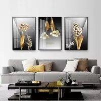 Tranh vải Canvas trang trí phòng khách nhà liền kề 40X60-40X60-40X60 P/N: AZ3-0735-KC-CANVAS-40X60-40X60-40X60