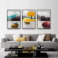 Tranh vải Canvas Decor phòng khách nhà liền kề Chất lượng cao 60X90-60X90-60X90 P/N: AZ3-0986-KC-CANVAS-60X90-60X90-60X90